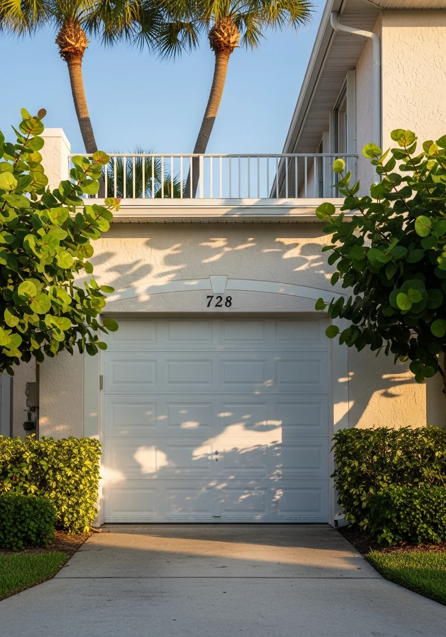 Indialantic property entrance with beach-appropriate landscaping and ocean view.