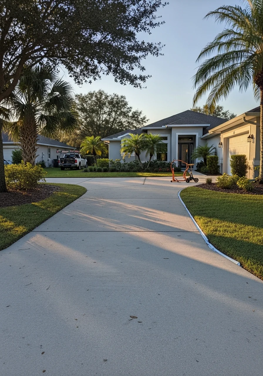 Palm Bay property entrance with landscaping and driveway showing suburban residential character.